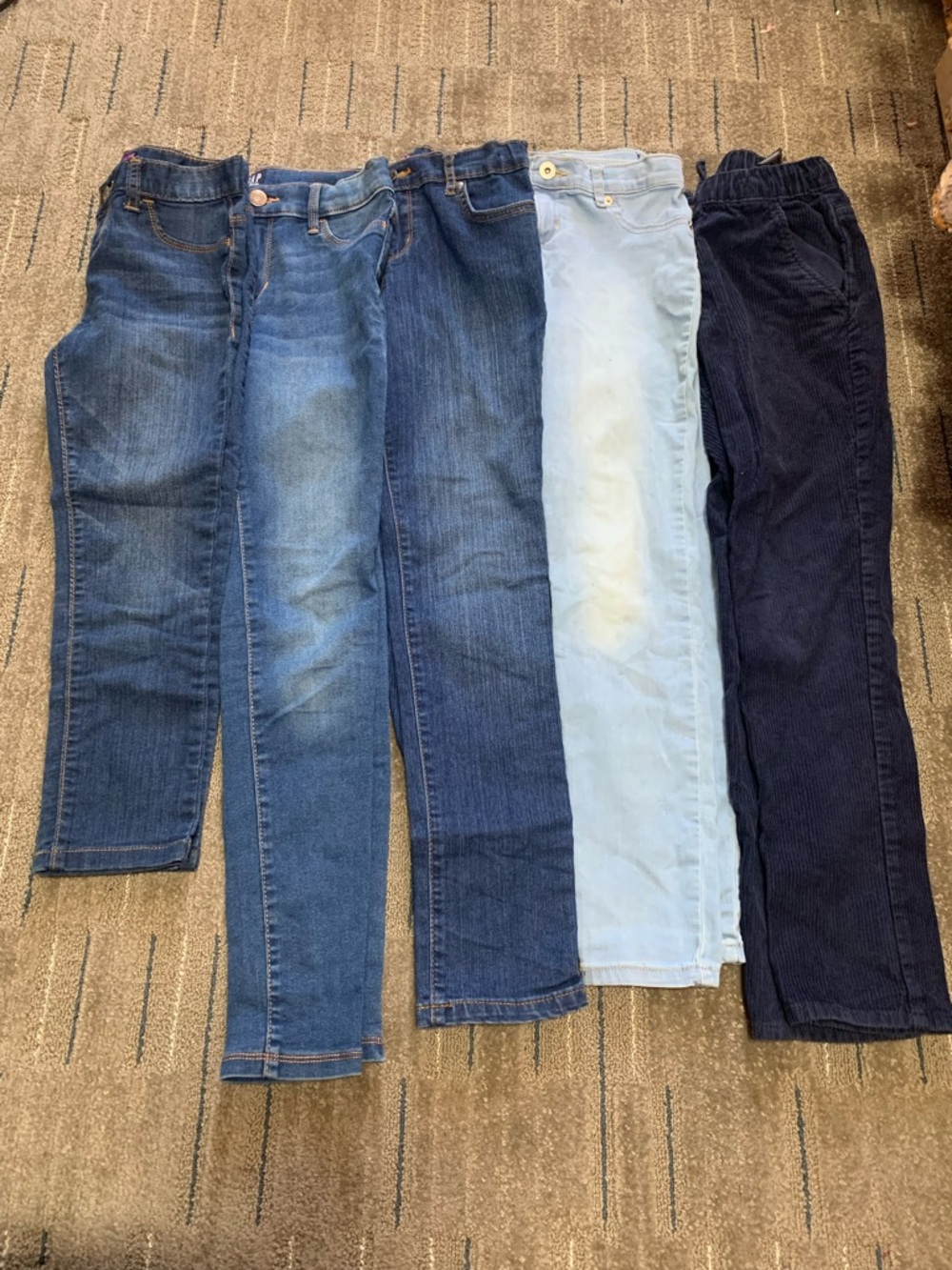 Girls Old Navy Gap H&M Skinny Jeans,Lot Of 5 Size 10 Adjustable Elastic Waist